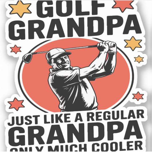 Golf Opa Net Als Een Reguliere Opa Sticker (Voorkant)
