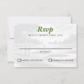 Golf Paar Bruiloft RSVP Kaartje (Voorkant)