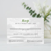 Golf Paar Bruiloft RSVP Kaartje (Staand voorkant)