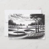 Golf Paar Bruiloft RSVP Kaartje (Achterkant)