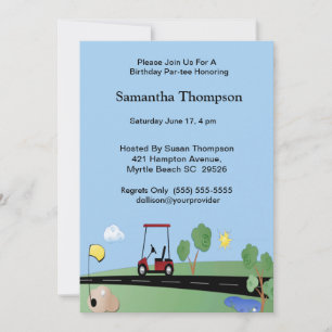 Golf Panier Invitations d'anniversaire