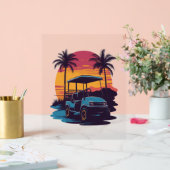 Golf Panier Palmiers Coucher de soleil Ensemble Vi (Mariage)