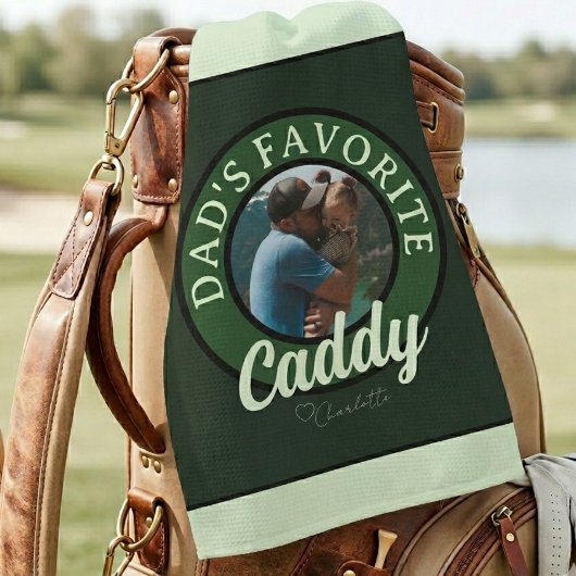 Golf Papa Favoriete Caddy Aangepaste naam Golfhanddoek