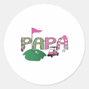 Golf Papa Hole in één golf 1e verjaardagsfeest Ronde Sticker