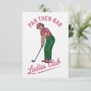 Golf Par Dan Bar Damesclub Golf Golfer Meisje Kaart