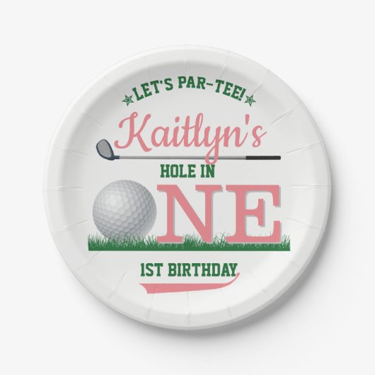 Golf PAR-T-SHIRT 1e verjaardag Papieren Bordje (Voorkant)