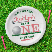 Golf PAR-T-SHIRT 1e verjaardag Papieren Bordje