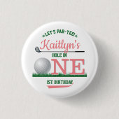 Golf PAR-T-SHIRT 1e verjaardag Ronde Button 3,2 Cm (Voorkant)