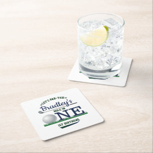 Golf PAR-T-SHIRT 1e verjaardag Vierkante Kartonnen Onderzetter