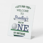 Golf PAR-T-SHIRT 1st Birthday Welcome Reclamebord Met Voetstuk (Voorkant)