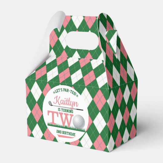 Golf PAR-T-SHIRT 2e verjaardag Bedankdoosjes (Voorkant Zijde)