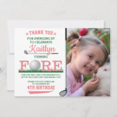 Golf PAR-T-SHIRT 4e geboortedag foto Bedankkaart (Voorkant)