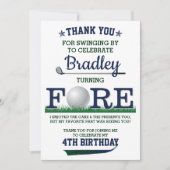 Golf PAR-T-SHIRT 4e verjaardag Bedankkaart (Voorkant)