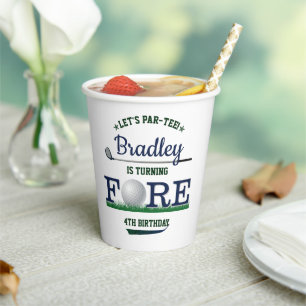 Golf PAR-T-SHIRT 4e verjaardag Papieren Bekers