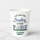 Golf PAR-T-SHIRT 4e verjaardag Papieren Bekers (Achterkant)