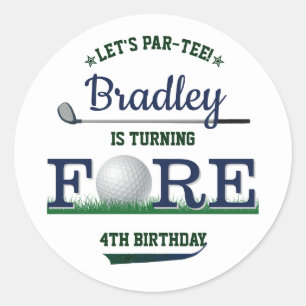 Golf PAR-T-SHIRT 4e verjaardag Ronde Sticker