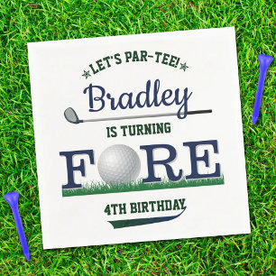 Golf PAR-T-SHIRT 4e verjaardag Servet