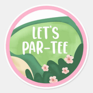 Golf Par-T-shirt Cupcake Girl Birthday Hole in One Ronde Sticker