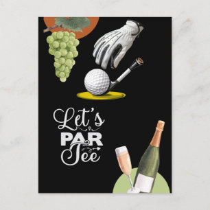 Golf par t-shirt golfer partij opslaan van de datu briefkaart