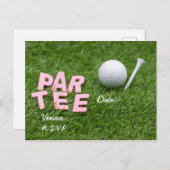 Golf Par-T-shirt is groen Uitnodiging Briefkaart (Voorkant / Achterkant)