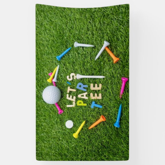 Golf Par t-shirt party met golfbal kleurrijke t -  Spandoek (Verticaal)