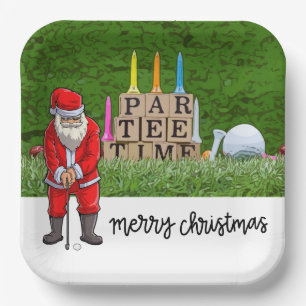 Golf Par t-shirt party Santa Claus Papieren Bordje
