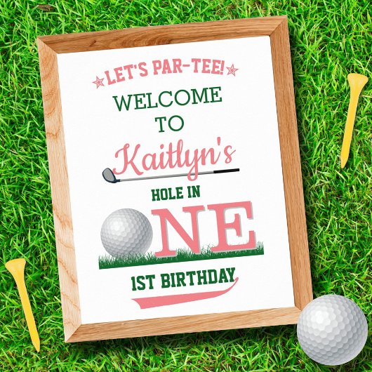 Golf PAR-TEE 1ère Affiche de bienvenue d'anniversa