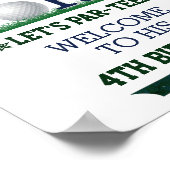 Golf PAR-TEE 4e Affiche de bienvenue d'anniversair (Coin)