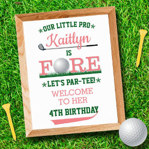 Golf PAR-TEE 4e Affiche de bienvenue d'anniversair
