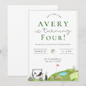 Golf Par tee Anniversaire Fête Invitation (Devant / Derrière)
