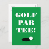 Golf Par Tee Carte postale modèle pour club party (Devant / Derrière)