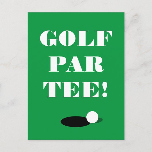 Golf Par Tee Carte postale modèle pour club party (Devant)