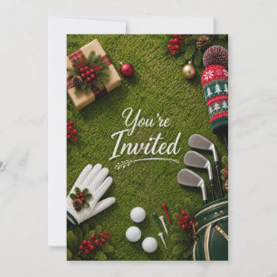 Golf Par tee Golfer Kerstfeest Kaart