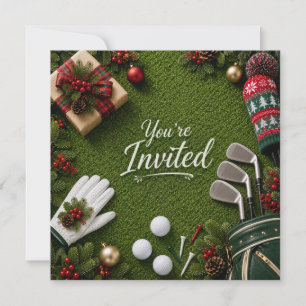 Golf Par tee Golfer Kerstfeest Kaart