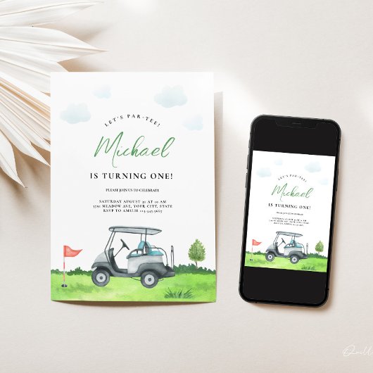 Golf Par Tee Invitation Anniversaire