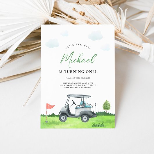 Golf Par Tee Invitation Anniversaire