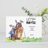 Golf partie enregistrer la date invitation pour go (Debout devant)