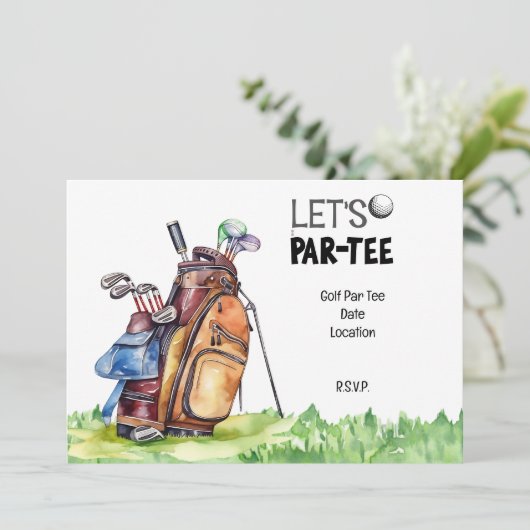 Golf partie enregistrer la date invitation pour go (Debout devant)