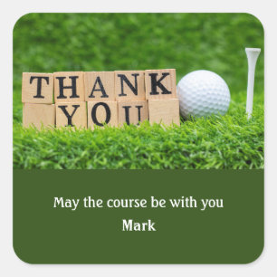 Golf party bedankt vierkante sticker