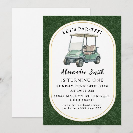 Golf Party Invitation (Devant / Derrière)