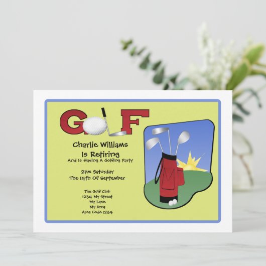 Golf Party Kaart (Staand voorkant)