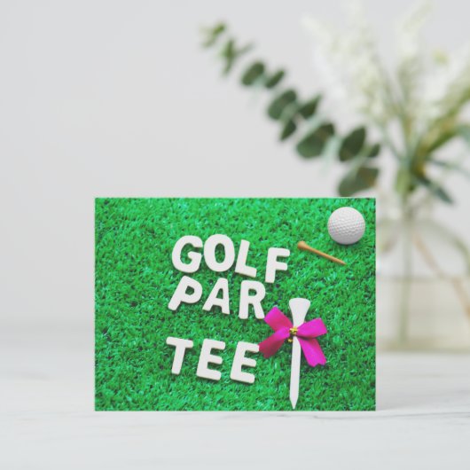 Golf Party Par Tee invitation sur herbe verte (Debout devant)