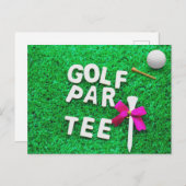 Golf Party Par Tee invitation sur herbe verte (Devant / Derrière)