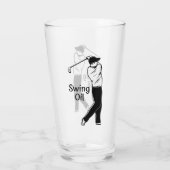 Golf Party Swing Oil Beer Glas (Achterkant)