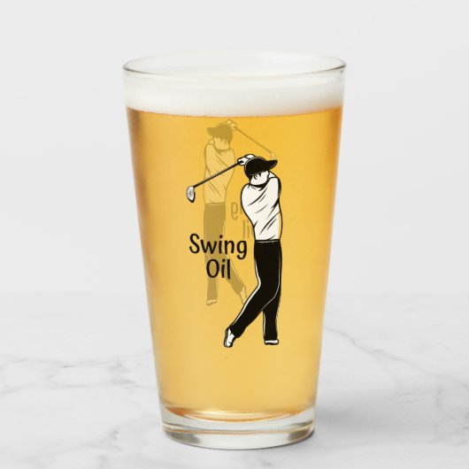 Golf Party Swing Oil Beer Glas (Voorkant gevuld)