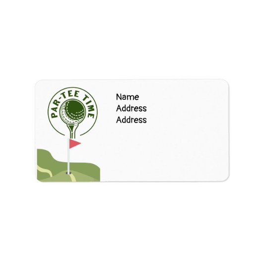Golf Party Time op golfbaan Etiket (Voorkant)