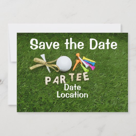 Golf Party-uitnodiging met golfbal en t-shirt Kaart (Voorkant)