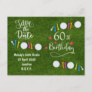 Golf Party-uitnodiging Save the Date 60th Birthday Uitnodiging Briefkaart