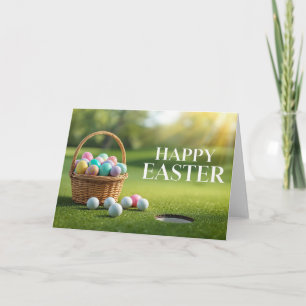 Golf Pasen thema voor Golfer met golfbal Holi Feestdagen Kaart