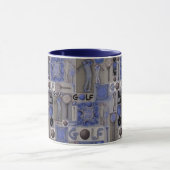 Golf Patchwork Mug en bleu (Centre)